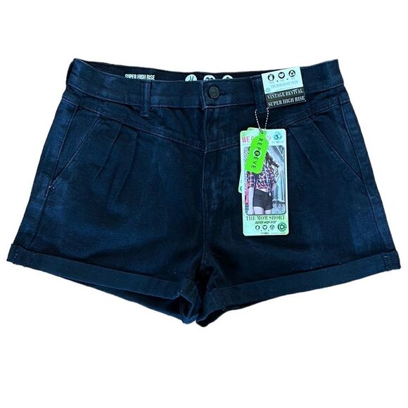 NEW Rewash Black Super High Rise Jean Shorts - Picture 1 of 7